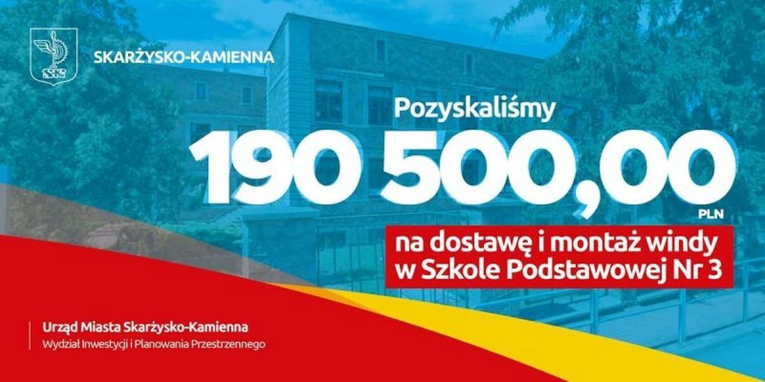 Miasto pozyskało dofinansowanie na długo wyczekiwaną windę w SP 3